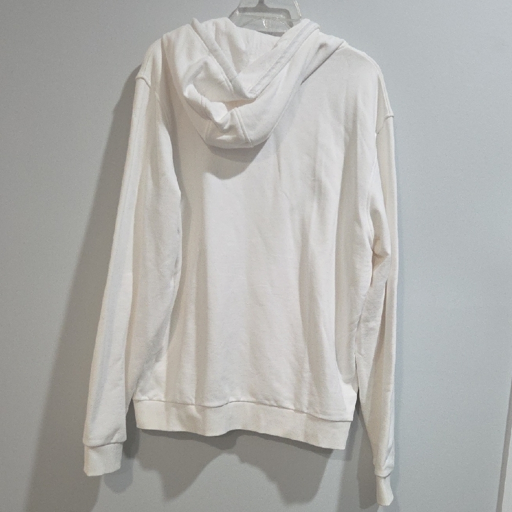 Lacoste White Zip-Up Hoodie with Black Accents Sz6 (XL) Gentle Used - Picture 4 of 9